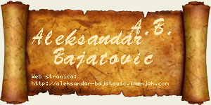 Aleksandar Bajatović vizit kartica